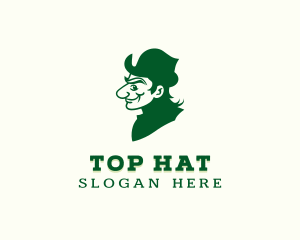 Leprechaun Irish Gentleman logo design