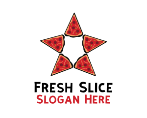 Star Pizza Slices logo design