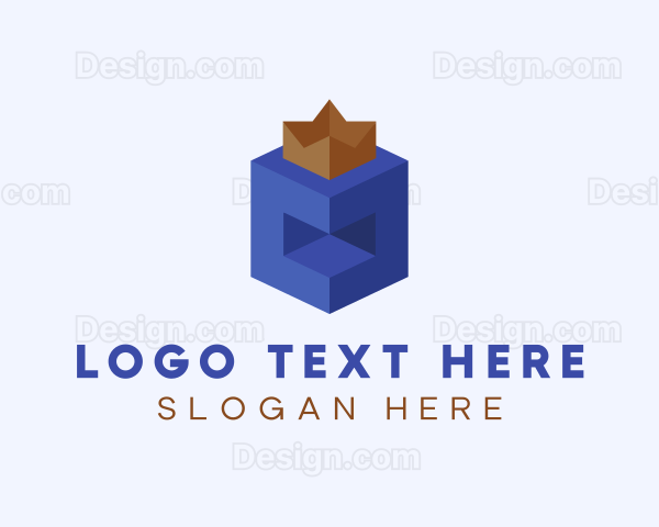 3D Crown Box Package Logo