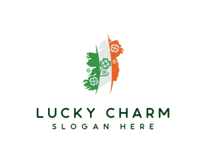 Irish Shamrock Map logo design
