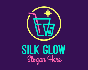 Neon Drinking Bar logo design