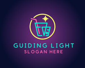 Neon Drinking Bar logo design