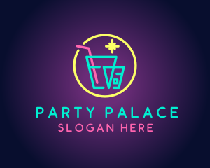 Neon Drinking Bar logo design