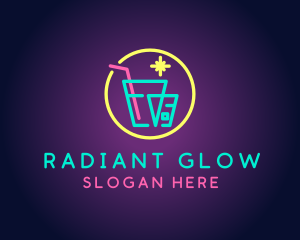 Neon Drinking Bar logo design