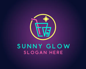 Neon Drinking Bar logo design