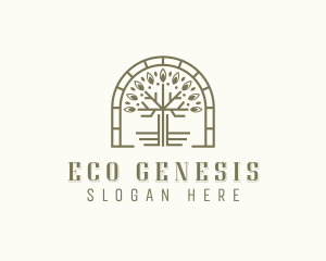 Botanical Eco Tree logo design