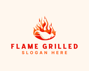 Chicken Flame Rotisserie logo design