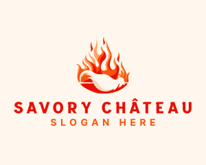 Chicken Flame Rotisserie logo design