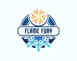 Snowlflake Cooling Flame logo design