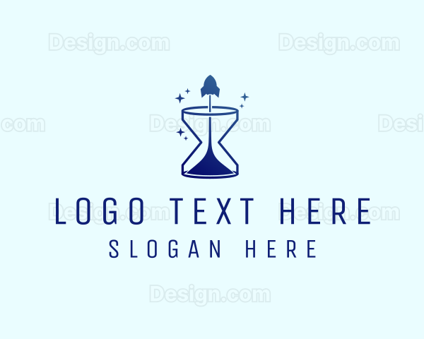 Space Rocket Hourglass Logo