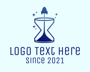 Space Rocket Hourglass logo