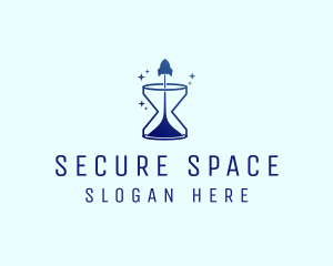 Space Rocket Hourglass logo design