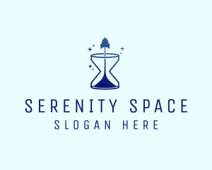 Space Rocket Hourglass logo design