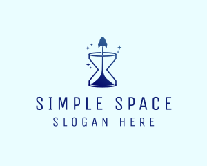 Space Rocket Hourglass logo design