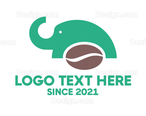 Elephant Coffee Bean Logo