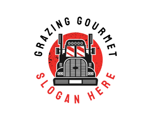 Grunge Truck Logistic logo design