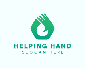 Hand Glove Droplet logo design