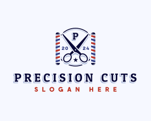 Scissors Groomer Barbershop  logo design