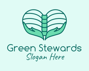 Green Chiropractic Love logo design