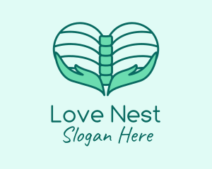 Green Chiropractic Love logo design