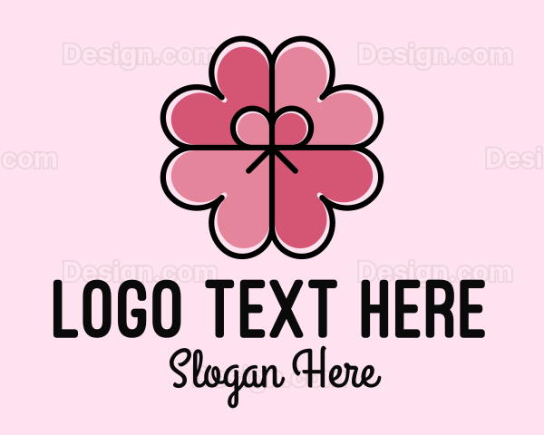 Heart Petal Ribbon Logo