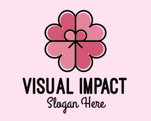 Heart Petal Ribbon logo design