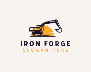 Heavy Equipment Excavator Machinery logo design