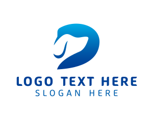 Blue Dog Letter D logo