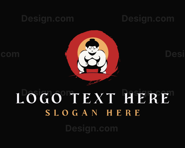 Japanese Sumo Wrestler Logo