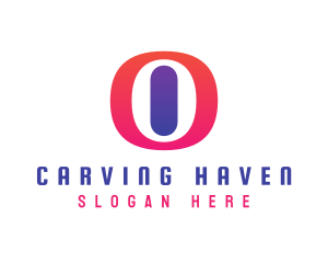 Oval Gradient O logo design