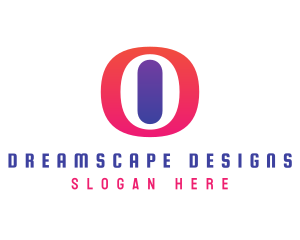 Oval Gradient O logo design