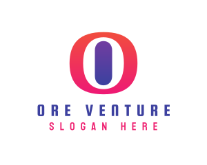 Oval Gradient O logo design