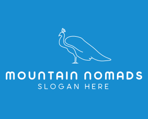 Peacock Animal Monoline logo design