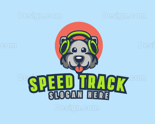 Gaming Headphones Dog Logo