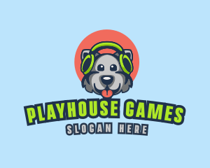 Gaming Headphones Dog logo design