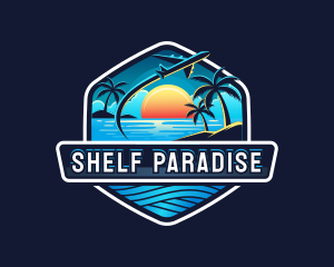 Airplane Beach Travel logo design