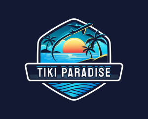 Airplane Beach Travel logo design