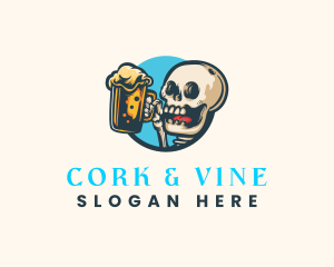 Skull Brewery Beer logo design