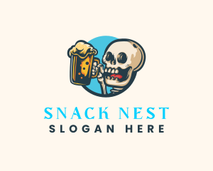 Skull Brewery Beer logo design