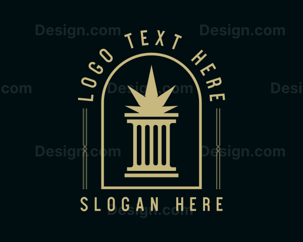 Weed Column Marijuana Logo