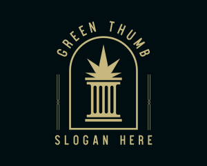 Weed Column Marijuana  logo design