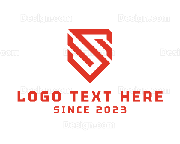 Modern Geometric Shield Letter S Logo