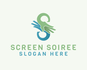 Hand Therapy Letter S logo design