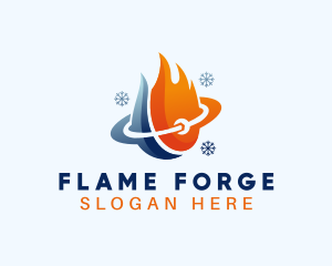 Ice Flame Wrench logo design