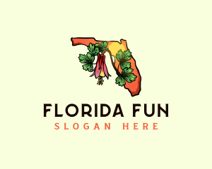 Florida Wild Columbine Flower logo design