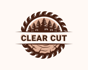 Saw Woodcutting Tree logo design