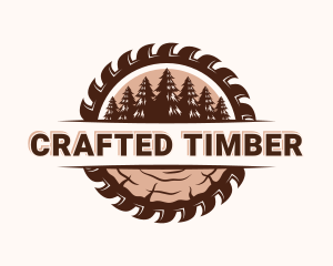 Saw Woodcutting Tree logo design