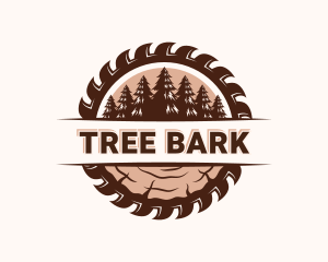 Saw Woodcutting Tree logo