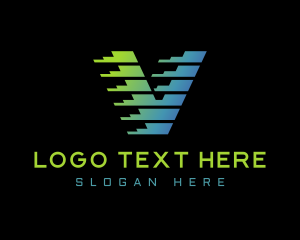 Digital Creative Letter V logo