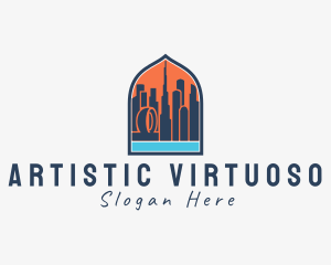 Dubai City Window Scene logo design